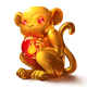 Golden Fiery Monkey Statue