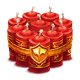 10 Pack of Red Lunar Lantern Candles