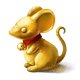 Gold Foil Mouse Statue